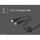 Belkin Кабель USB-С - USB-C плетений, силіконовий, з ремінцем на магніті, 1м, чорний Belkin Кабель USB-С - USB-C плетений, силіконовий, з ремінцем на магніті, 1м, чорний