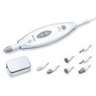 Beurer Манікюрний набір, від мережі, насадок-7, з підсвіткою, біло-сірий