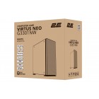 2E Gaming Корпус Virtus Neo G3301NW без БЖ 2xUSB3.0, 1xUSB2.0, 3x140мм ARGB, 1x120мм ARGB, VGA 340мм, LCS ready, контролер з пультом, TG Side Panel, ATX, білий