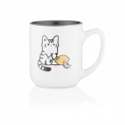 ARDESTO Чашка Cat, 380мл, кераміка, біло-сірий ARDESTO Чашка Cat, 380мл, кераміка, біло-сірий