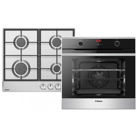 Hansa Комплект (духовка електрична + поверхня газова), чорни