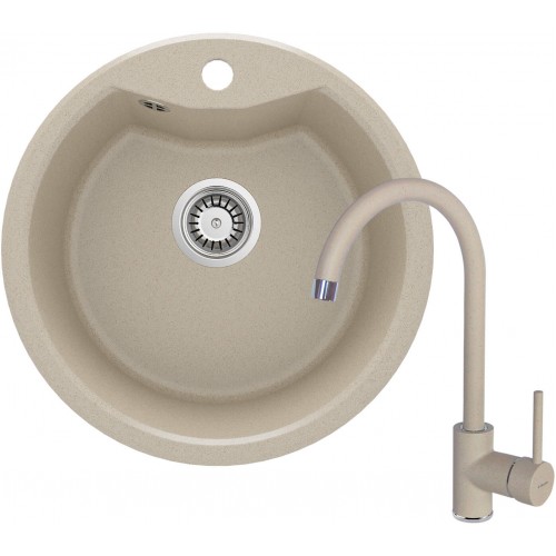 Deante Набір для кухні Solis, гранітна мийка ZRS_7803 + зміш. BEN_762M, пісок Deante Набір для кухні Solis, гранітна мийка ZRS_7803 + зміш. BEN_762M, пісок