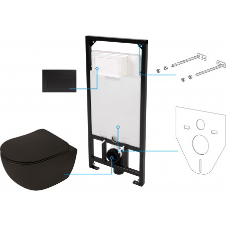 Deante Інсталяційна система Peonia 6 в 1, чорна