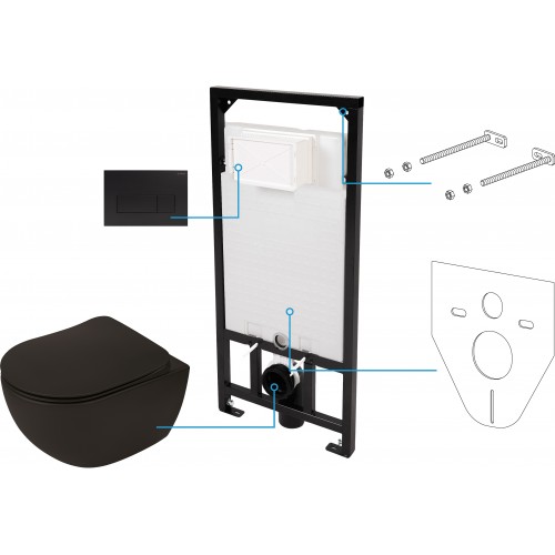 Deante Інсталяційна система Peonia 6 в 1, чорна Deante Інсталяційна система Peonia 6 в 1, чорна