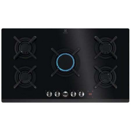 Electrolux Варильна поверхня газова на склі, 90см, чавун, ел
