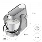 Kenwood Кухонна машина Titanium Chef Baker, 1200Вт, чаша-метал, корпус-метал, насадок-3, вбудовані ваги, дисплей, срібний