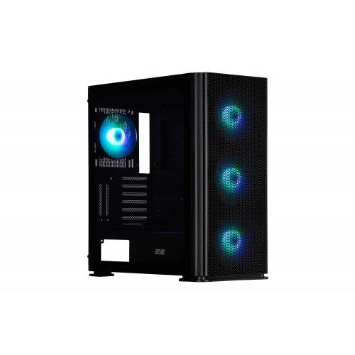 2E Gaming Корпус Vertex GI01B без БЖ 2xUSB3.0, 1xUSBType-C, 3x140мм ARGB, 1x120мм ARGB, VGA 380мм, LCS ready, контролер з пультом, TG Side Panel, EATX, чорний