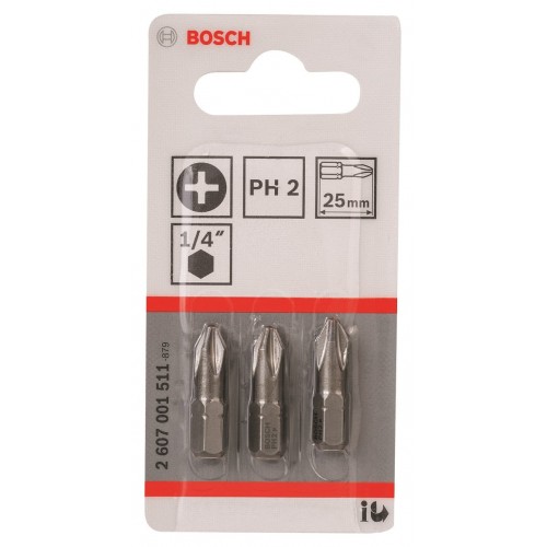 Bosch Біти Extra-Hart PH2, 25мм, 3шт Bosch Біти Extra-Hart PH2, 25мм, 3шт