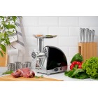ARDESTO М'ясорубка, 1800Вт, продук.-2кг/хв, 3 решітки + для ковб., кеббе, 4 терки, пластик, чорно-сріблястий