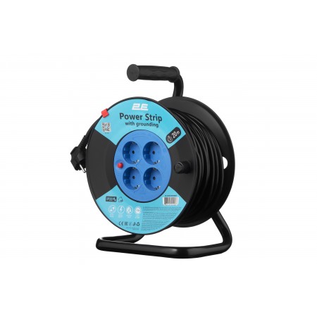 2E Мережевий подовжувач 4XSchuko на котушці, ІР20, 3G*1.5мм,