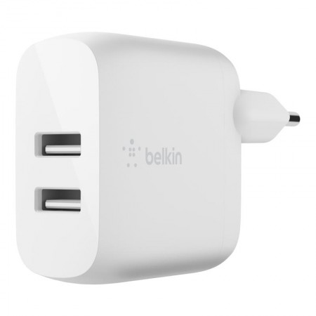Belkin Home Charger 24W DUAL USB 2.4A, white