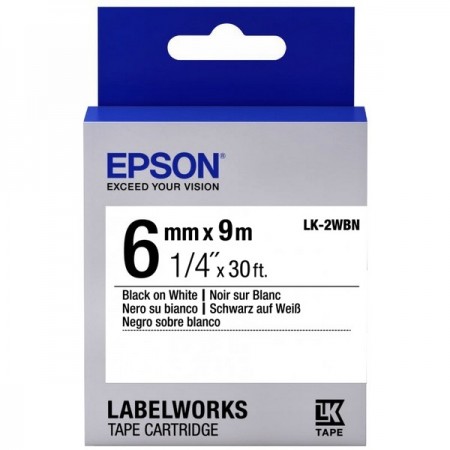 Epson LK2WBN для LW-300/400/400VP/700 Std Blk/Wht 6mm/9m