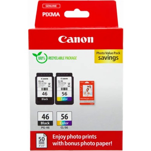 Canon Комплект No.46: Картридж Canon PG-46Bk/CL-56 кольор. Value Pack