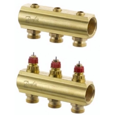Danfoss Колектор FHF 3 + 3 без ротаметрів, латунний