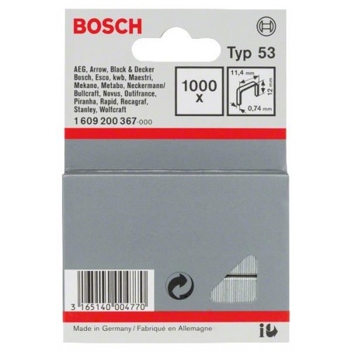 Bosch Скоби 12мм ТИП 53, 1000 шт Bosch Скоби 12мм ТИП 53, 1000 шт