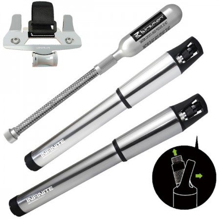 Насос велосипедний Birzman Infinite / ручний / 90psi / срібл