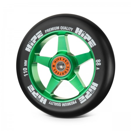  Колесо для трюкового самоката Hipe H09, 110мм, Green/Black