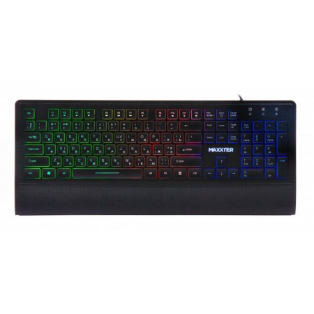 Клавіатура Maxxter KB-301-UL, USB, підсвітлення клавіш, чорн