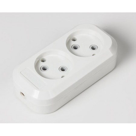 Колодка на 2 розетки без заземлення Maxxter ES-2