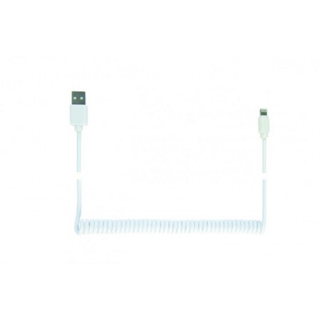 Кабель спіральний Cablexpert CC-LMAM-1.5M-W, USB 2.0 AM-папа