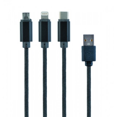 Зарядний кабель USB 3-в-1 Cablexpert CC-USB2-AM31-1M, AM-тат