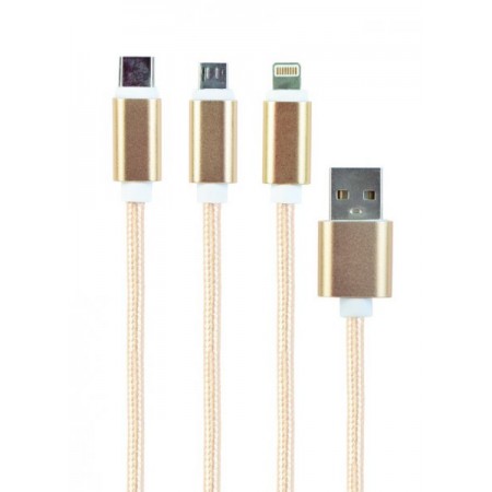 Зарядний кабель USB 3-в-1 Cablexpert CC-USB2-AM31-1M-G, AM-т