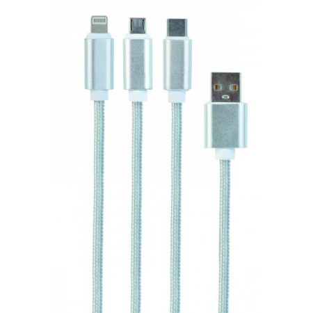 Зарядний кабель USB 3-в-1 Cablexpert CC-USB2-AM31-1M-S, AM-т