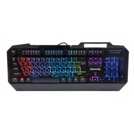 Ігрова клавіатура Maxxter KBG-201-UL, з підсвітленням, чорно