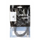 Кабель Cablexpert CCP-USB2-AMAM-1.5M, преміум якість USB 2.0 A-тато/А-тато, 1.5 м.