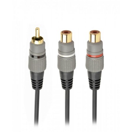 Аудіо-кабель Cablexpert CCAP-RCAM2F-0.2M, 1 RCA-тюльпан/2 x 