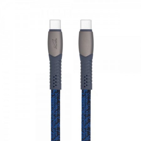 Кабель USB 2.0, PS6105 BL12, Type-C/Type-C, 3А, 60Вт, синій