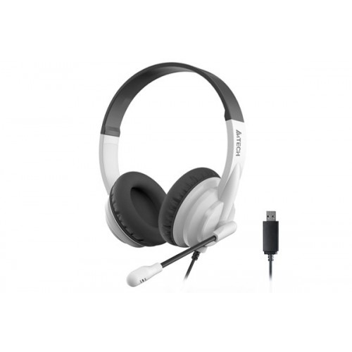 A4Tech HU-10 навушники з мікрофоном та регулятором гучності, колір чорний+білий A4Tech HU-10 навушники з мікрофоном та регулятором гучності, колір чорний+білий