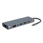 Адаптер Cablexpert A-CM-COMBO8-01, USB Type-C 8-в-1 Адаптер Cablexpert A-CM-COMBO8-01, USB Type-C 8-в-1