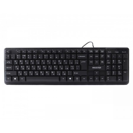 Клавіатура офісна KBM-U01-UA, USB, Укр/Рус, пластик, чорна