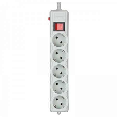 Мережевий фільтр, сiрий, Gembird SPG5-G-10G-PRO, 5 розеток