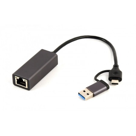 Адаптер Cablexpert A-USB3AC-LAN-01, з  USB Type-A/C на Gigab