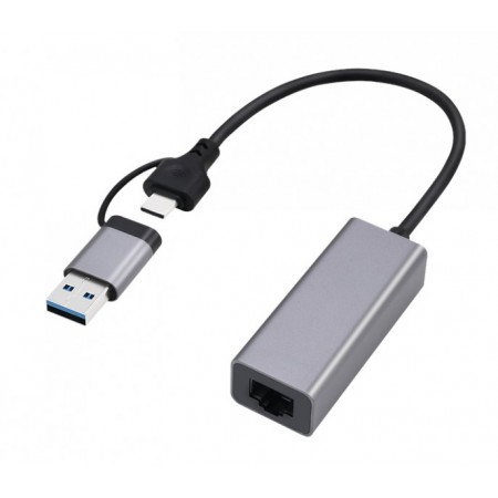 Адаптер Cablexpert A-USB3AC-LAN2G-01, з  USB Type-A/C на 2,5